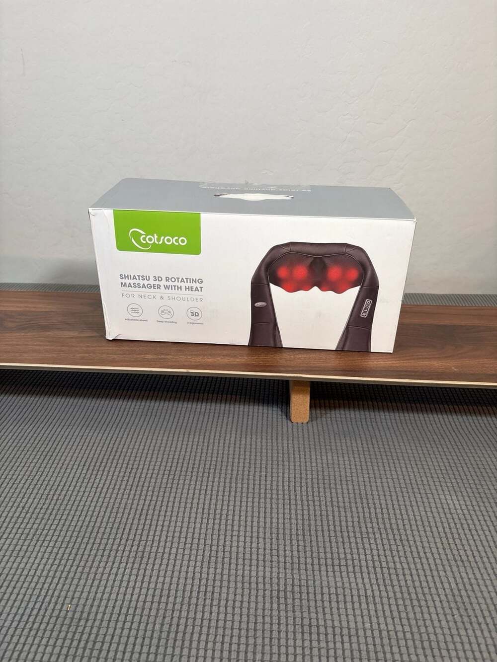Cotsoco Shiatsu 3D Rotating Massager with Heat for Neck and Shoulder